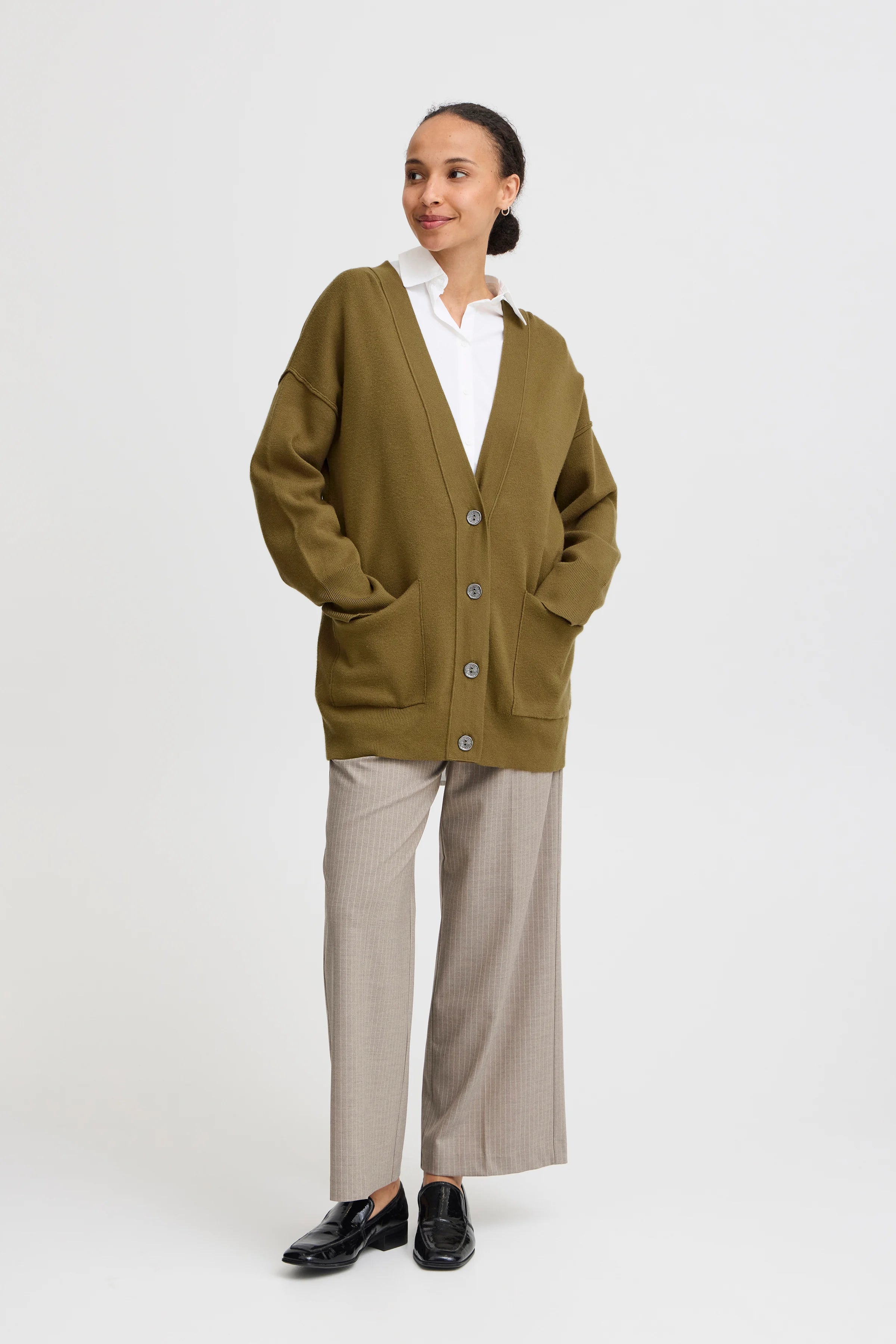 OLIVE CASUAL BUTTON DOWN CARDIGAN Cardigan B YOUNG