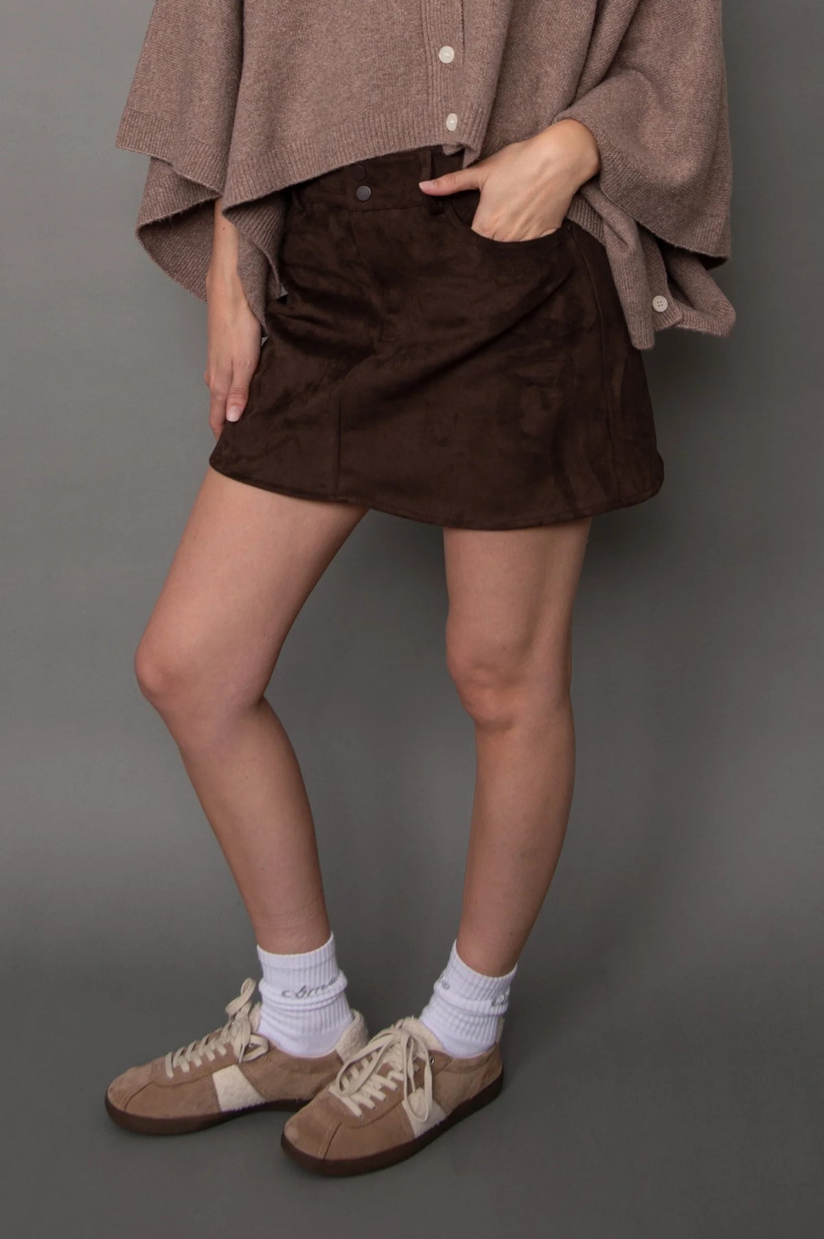 Brown Suede Ashby Skirt