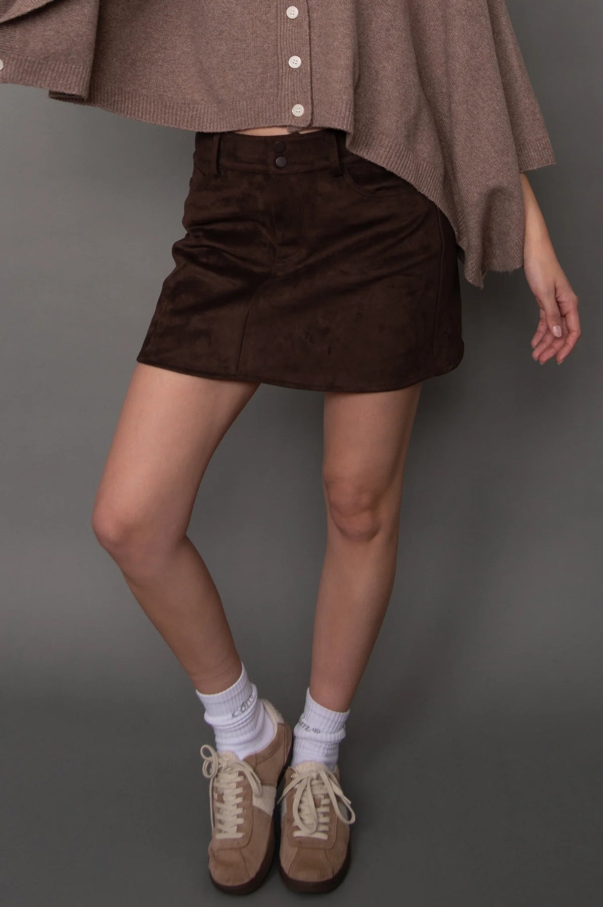 Brown Suede Ashby Skirt