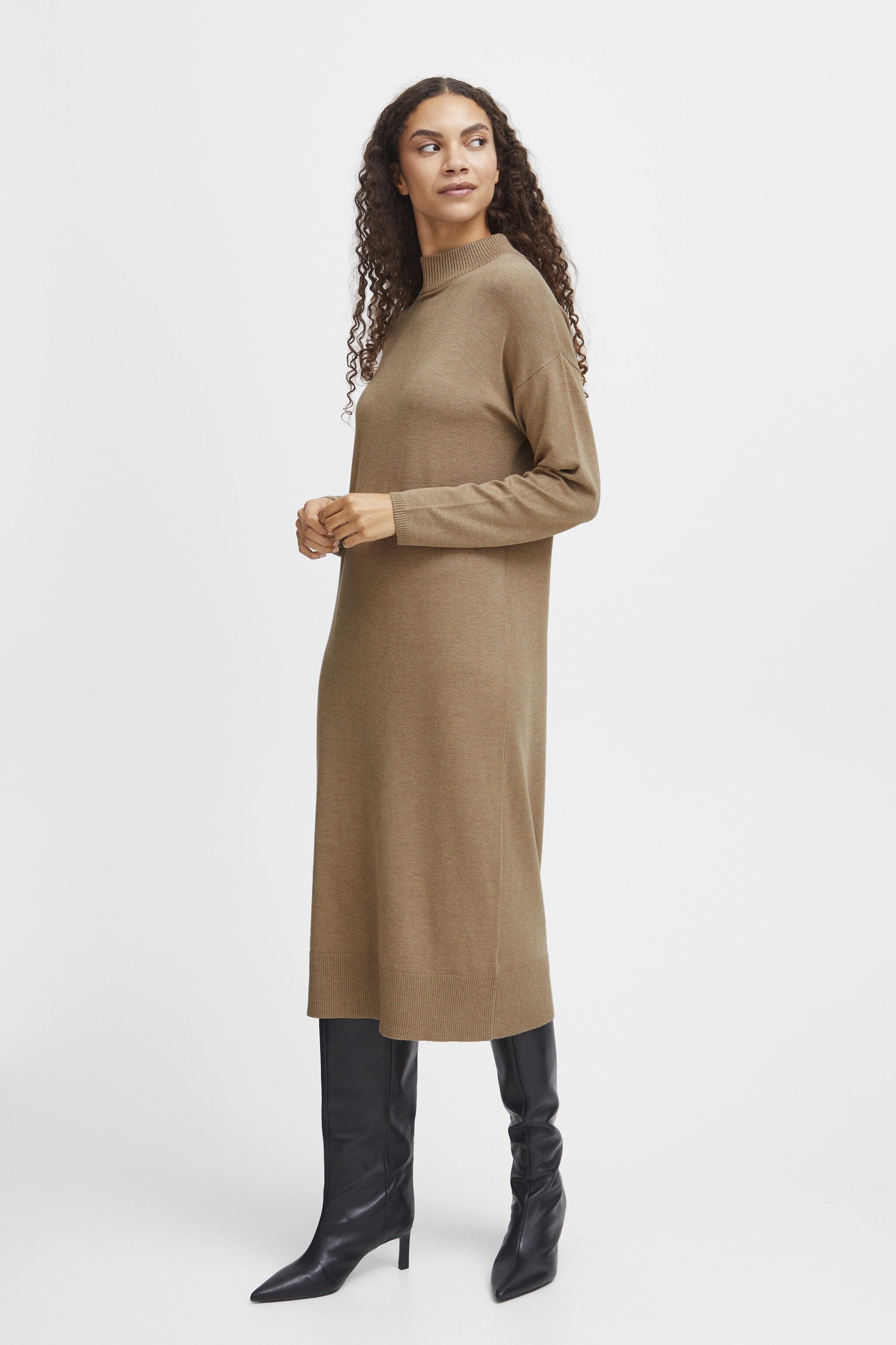 ELEVATED CAMEL SWEATER DRESS Dress B YOUNG