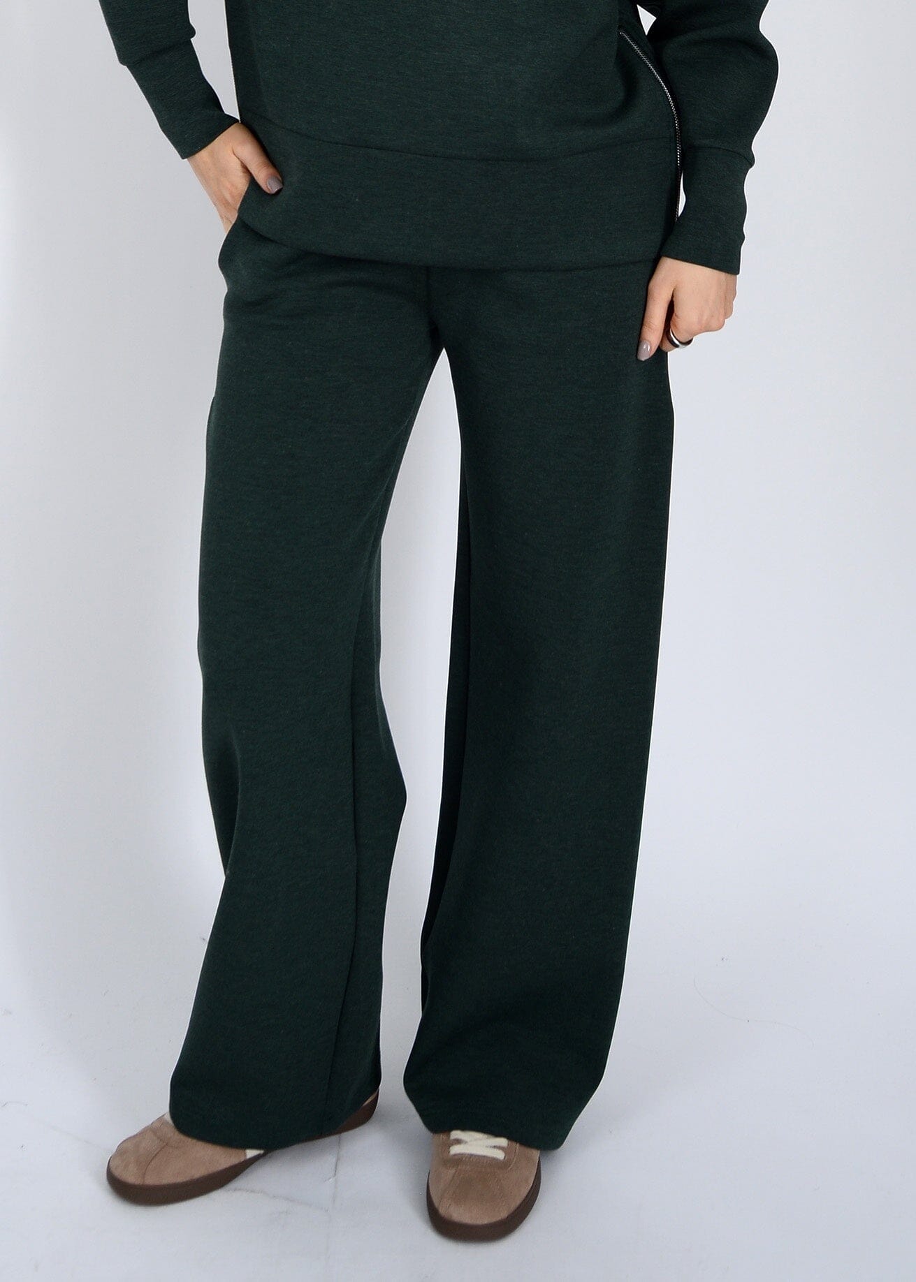 VICTORIA PINE PULL ON SWEATS PANT, RD STYLE, womens green wide leg sweatpants, pine knit pull on pants outfit
cozy lounge pants for women, relaxed fit green knit trousers,