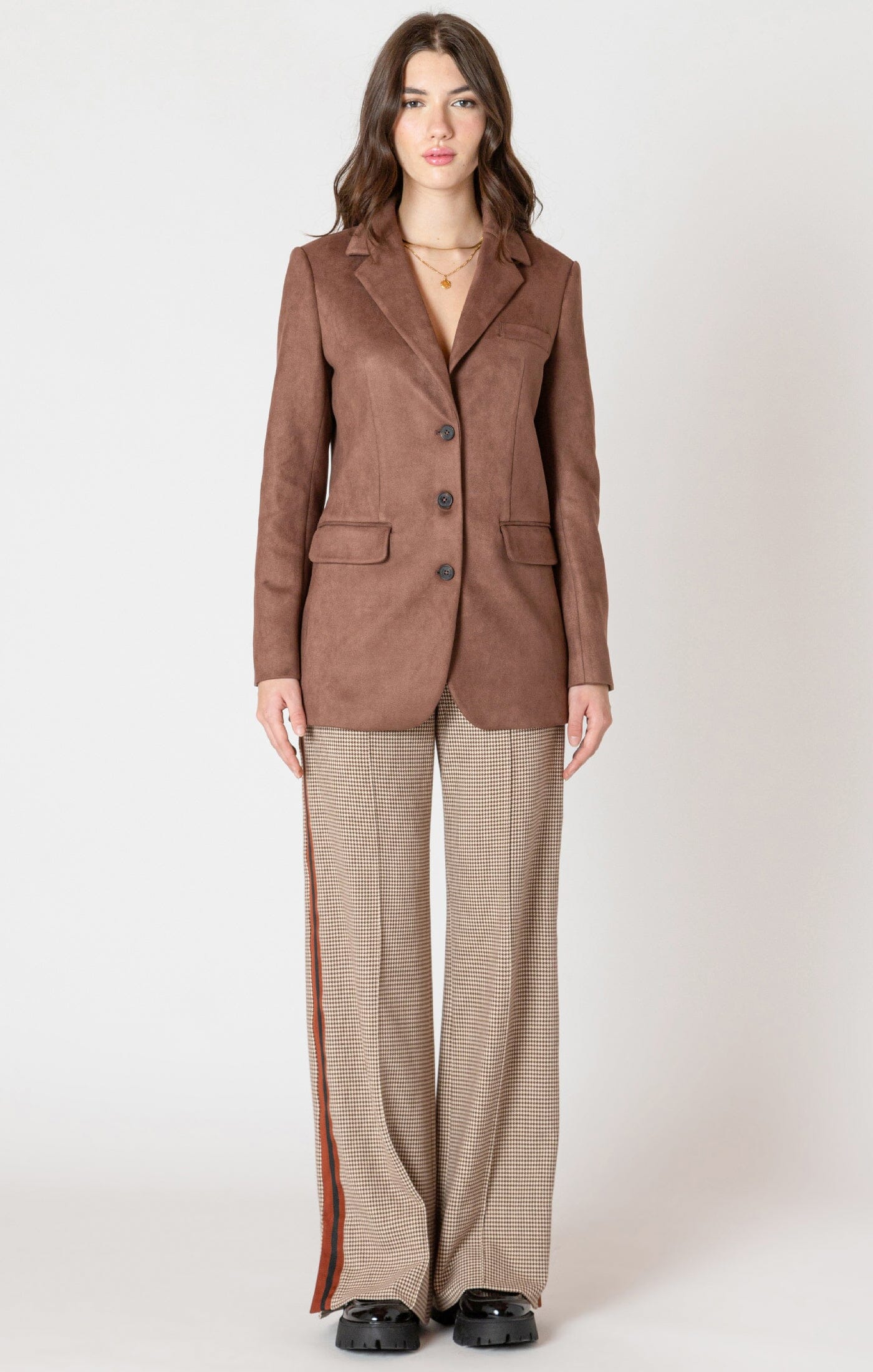 BROWN SUEDE BLAZER Blazer Dex