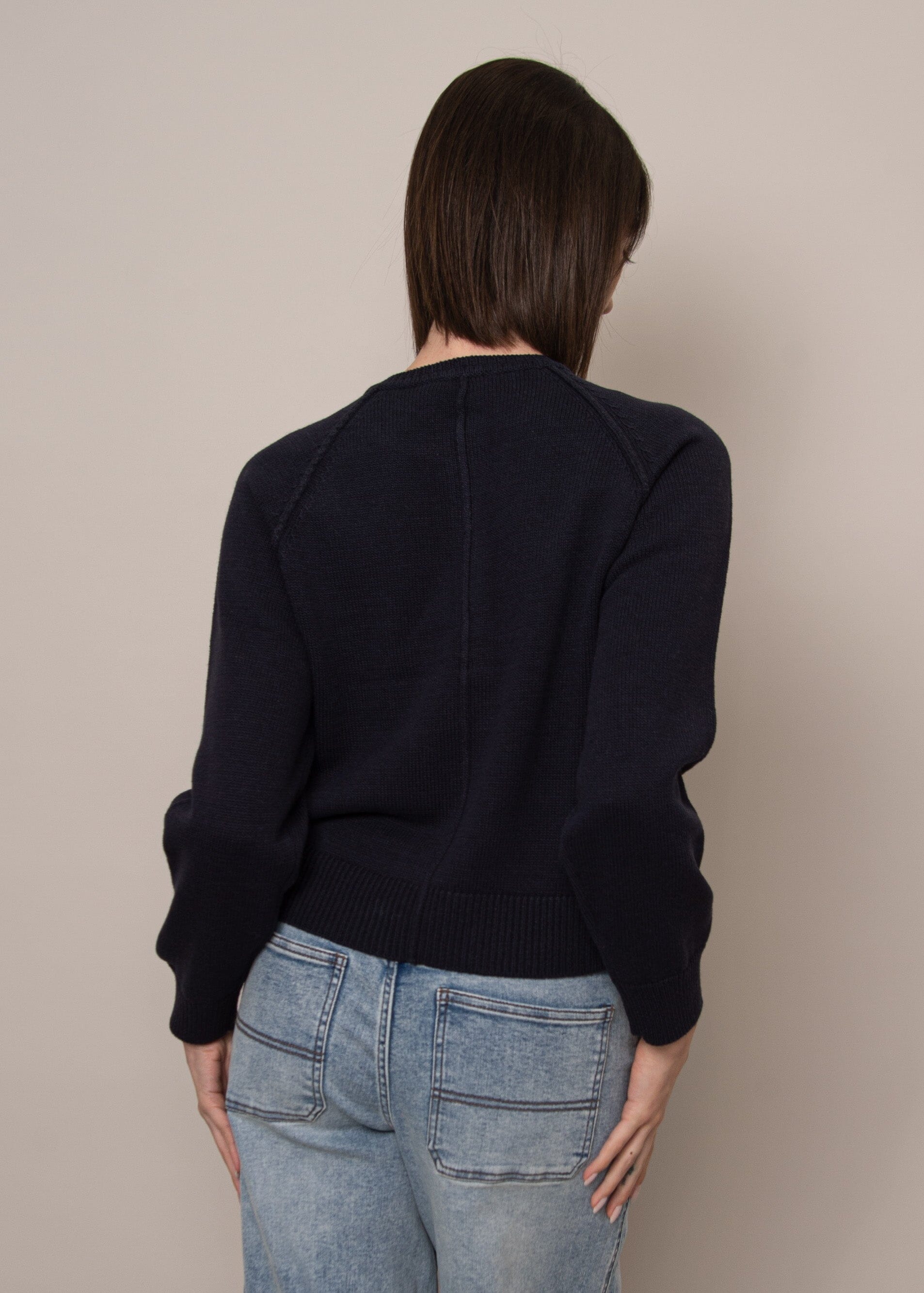 timeless navy sweater women, navy sweater for work outfit, soft navy knit top women