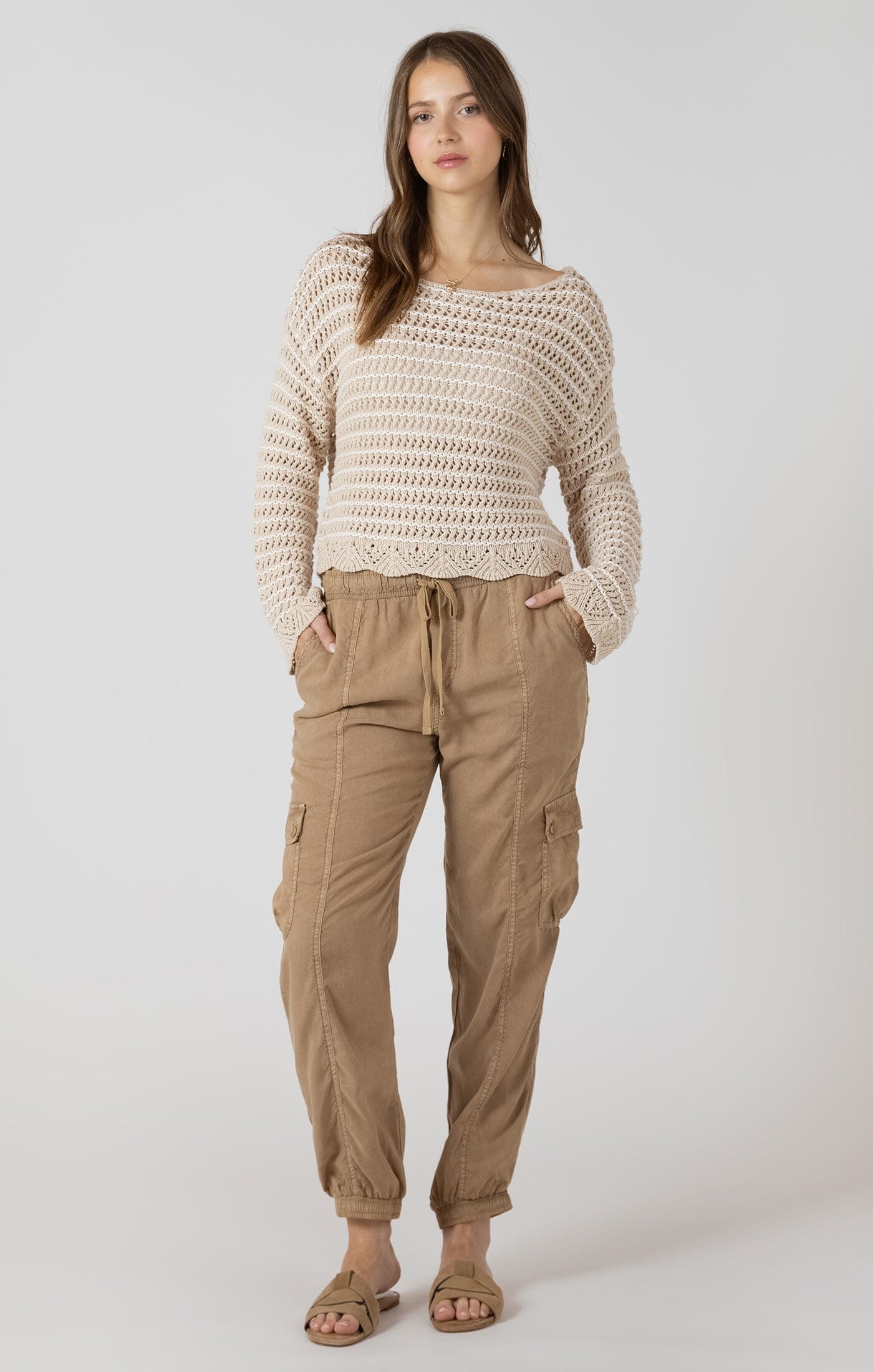 textured knit sweater, everyday neutral sweater, modern women’s knit, breathable knit top