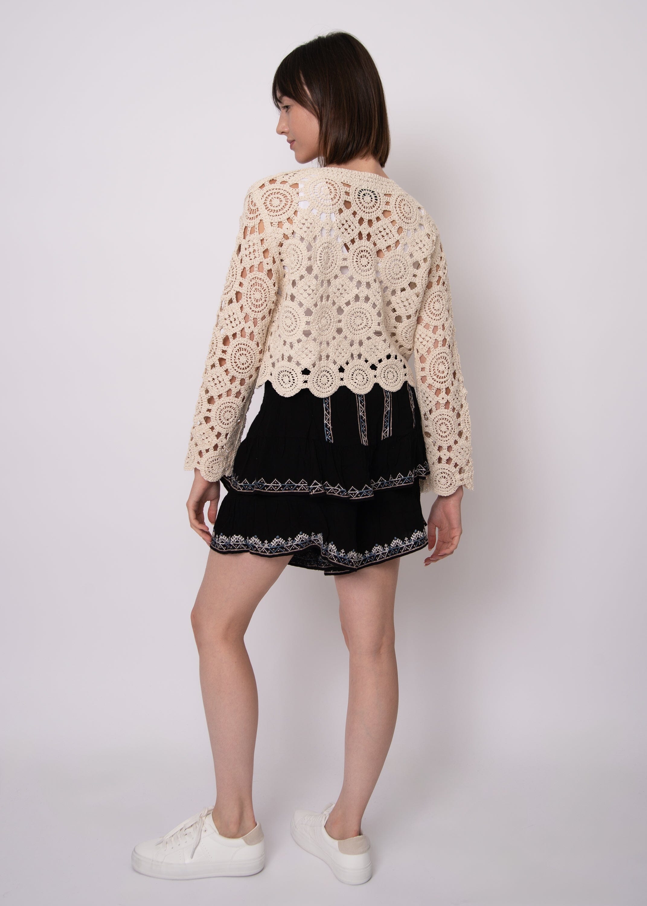 festival crochet outfit, coastal style clothing women, airy knit sweater, womens crochet long sleeve top