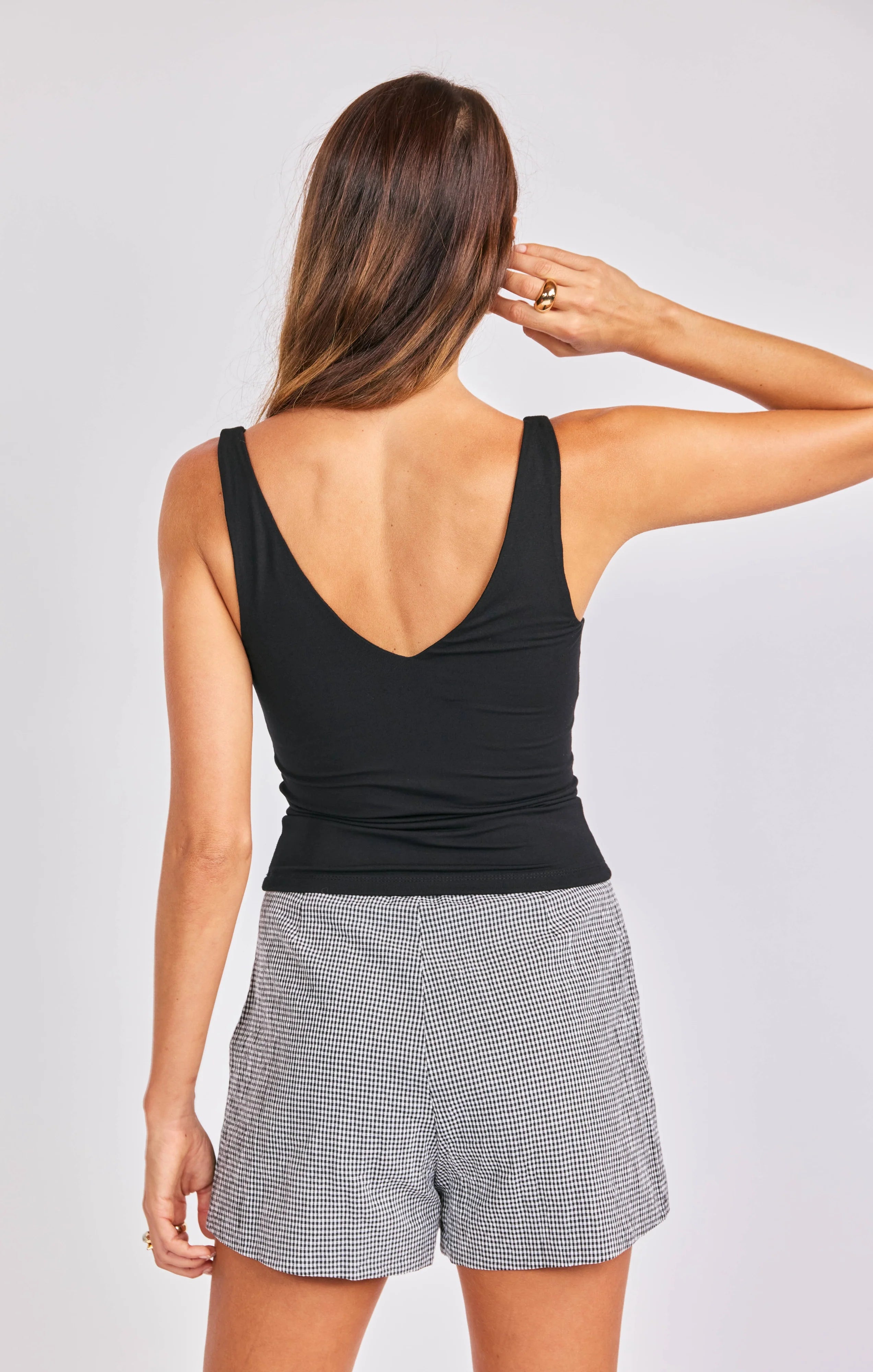comfortable shaping tank, black casual top women, women's fitted sleeveless top