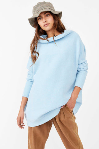 oversized ribbed light blue sweater. Dream blue ottoman slouchy by free people.