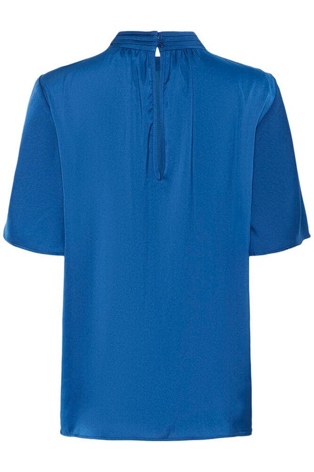 lightweight blue blouse, everyday blue top women, relaxed fit blouse women, modern blue blouse