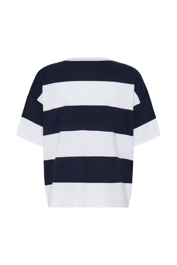 short sleeve knit top navy, everyday striped top
