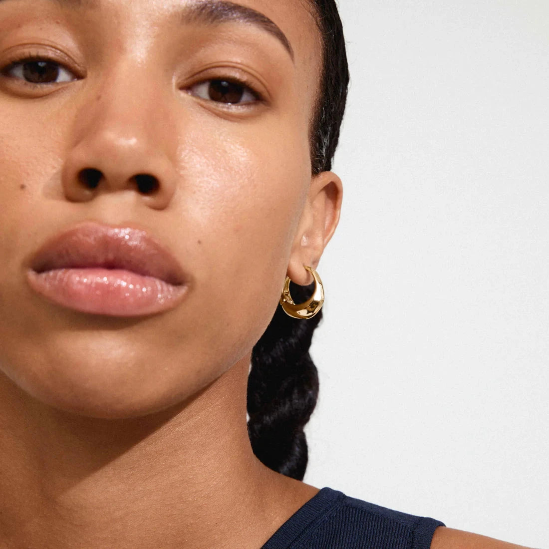 gold plated chunky hoops, minimalist gold jewelry