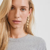 gold spiral drop earrings, gold plated drop earrings, spiral coin earrings gold, statement gold earrings