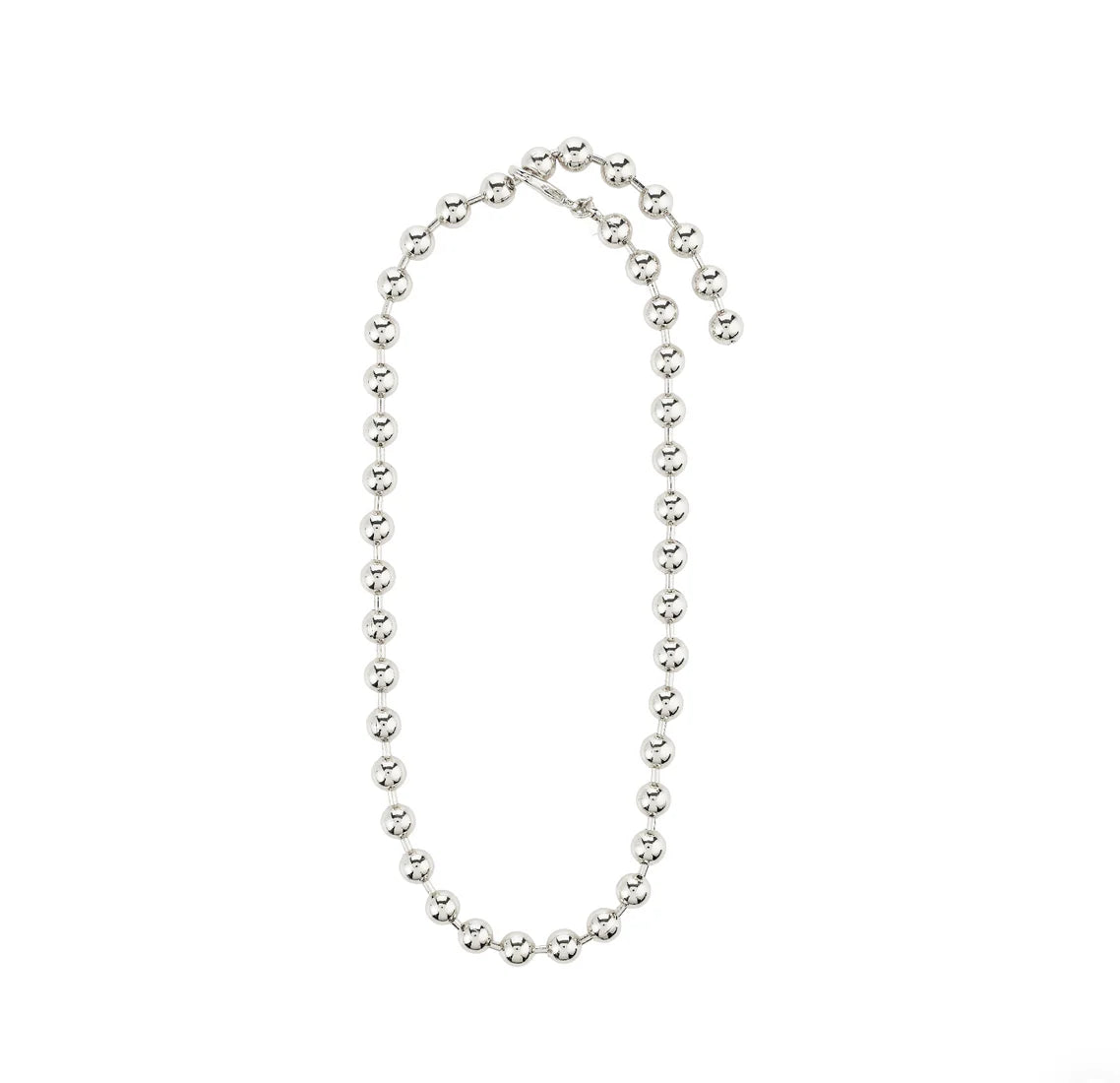 minimalist silver jewelry, beaded silver necklace, modern silver necklace, layering silver necklace