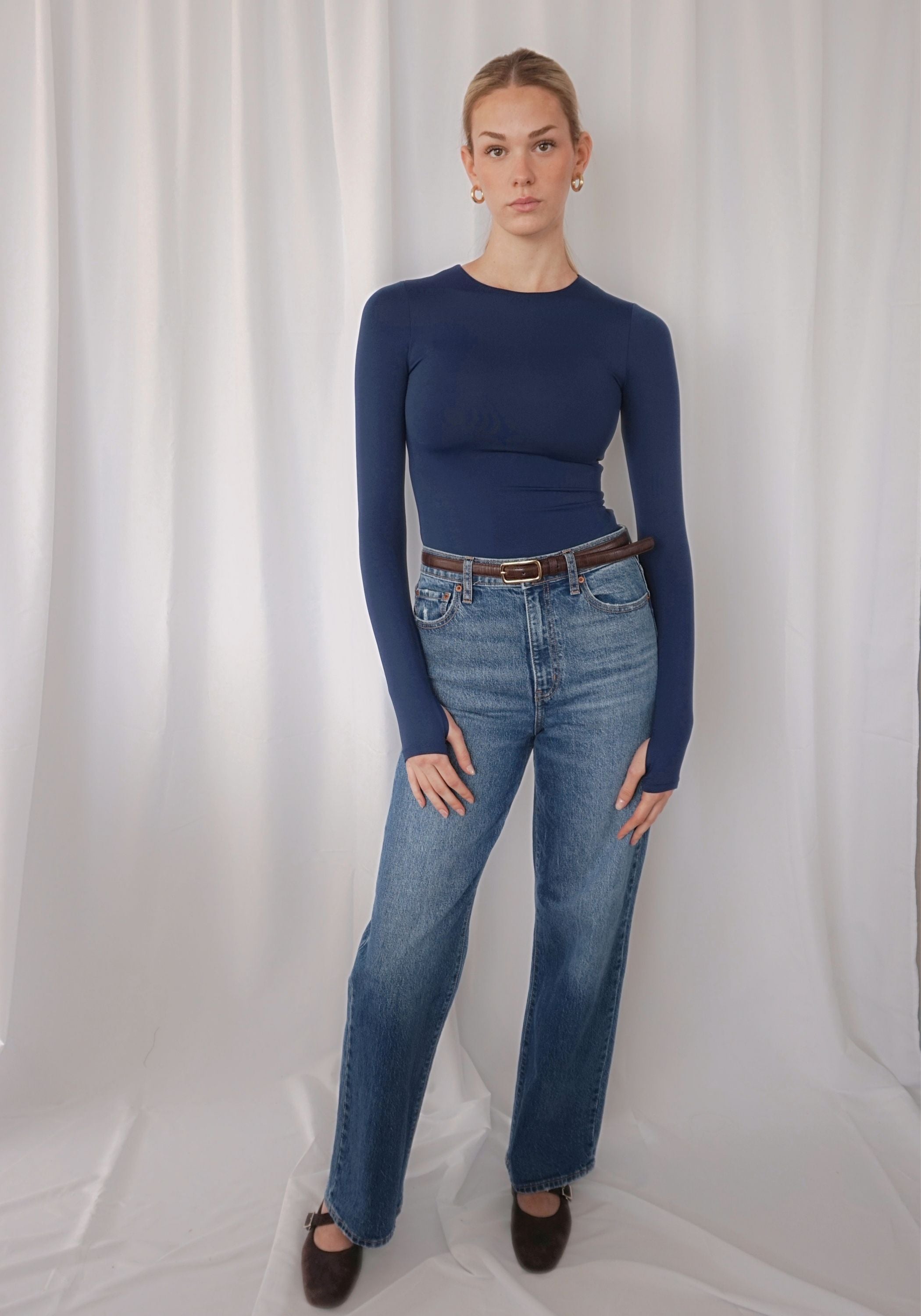 SCULPT LONG SLEEVE (NAVY)