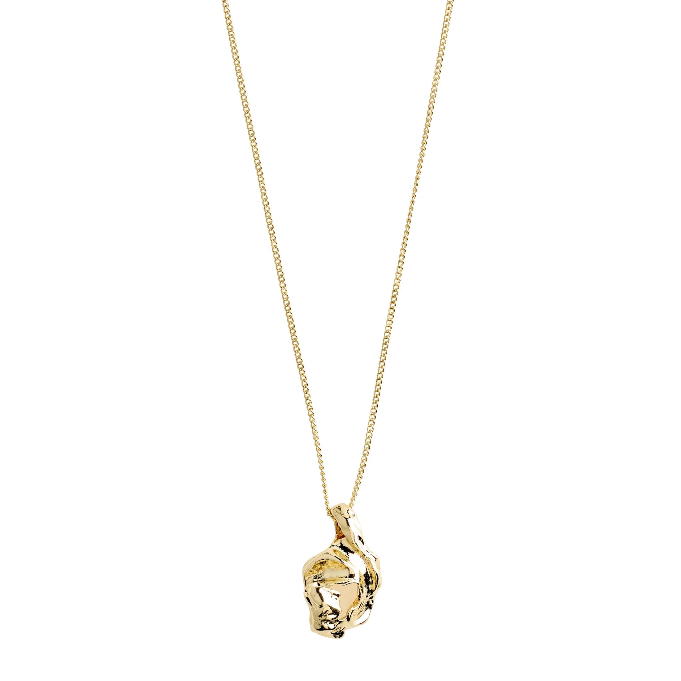 FLOW PENDANT NECKLACE, PILGRIM, gold plated pendant necklace