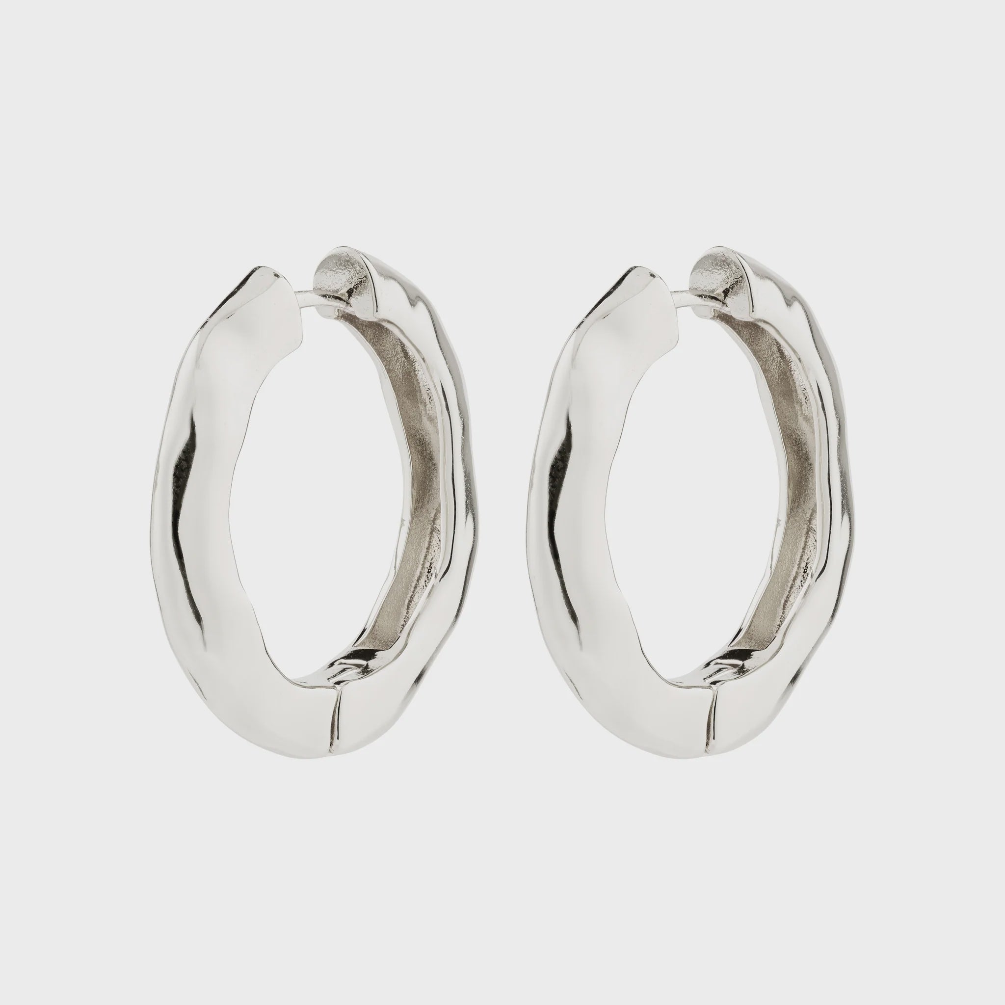 PILGRIM BELIEVE CHUNKY SILVER HOOPS