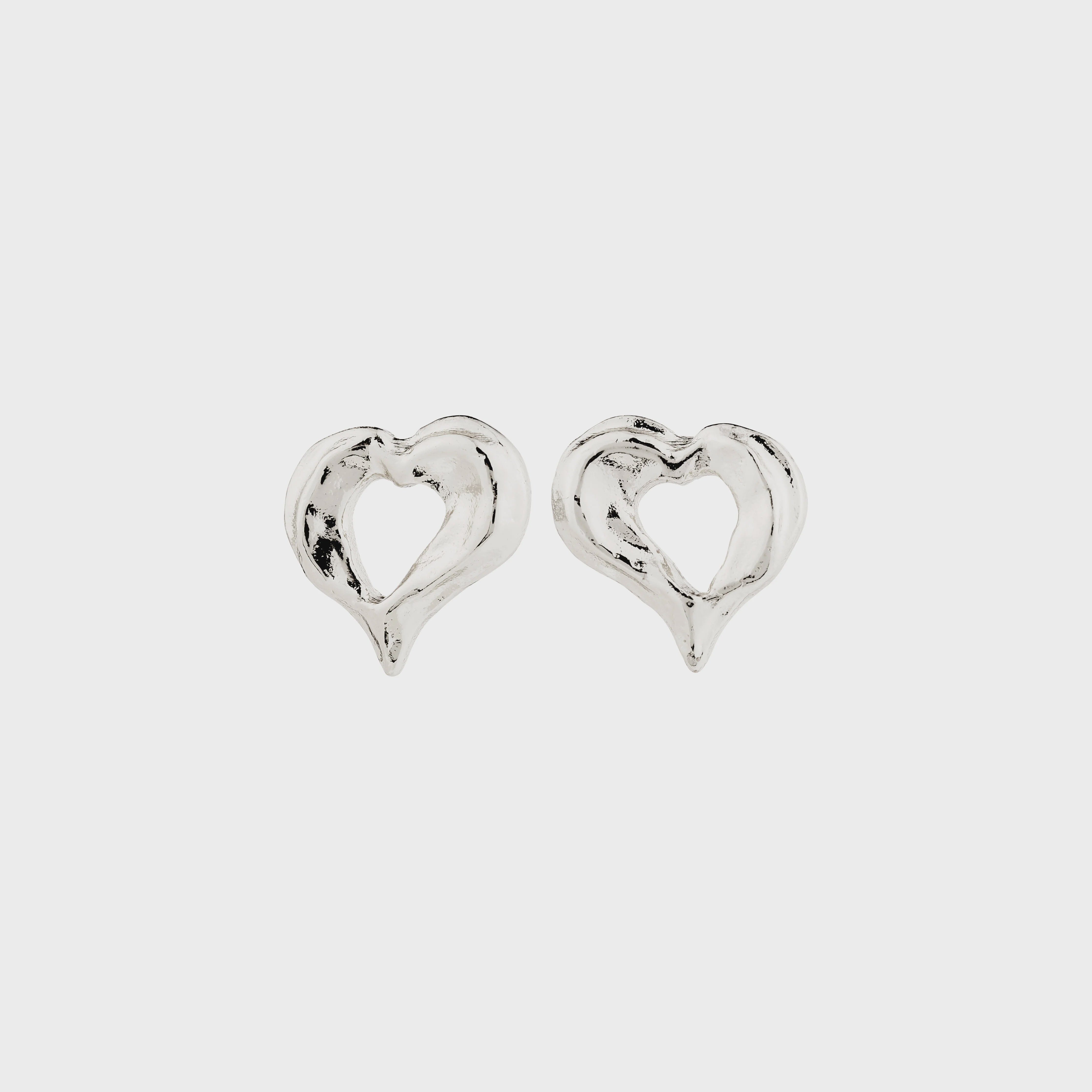 TIDE SILVER HEART STUDS Jewelry PILGRIM 