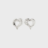 TIDE SILVER HEART STUDS Jewelry PILGRIM 