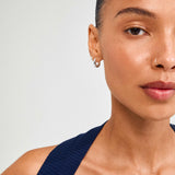 silver plated jewelry set, modern silver hoops and pearls