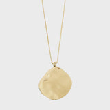 statement gold necklace, modern pendant jewelry