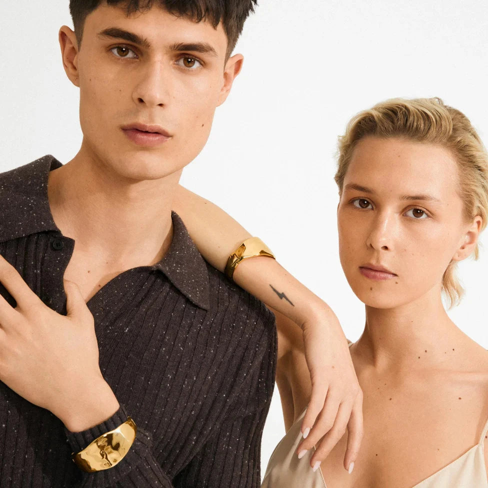 minimalist cuff bracelet, women’s gold bangle, contemporary gold