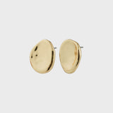 SPARKLE COIN EARRINGS, PILGRIM, gold coin earrings, sculptural gold studs, organic shape earrings