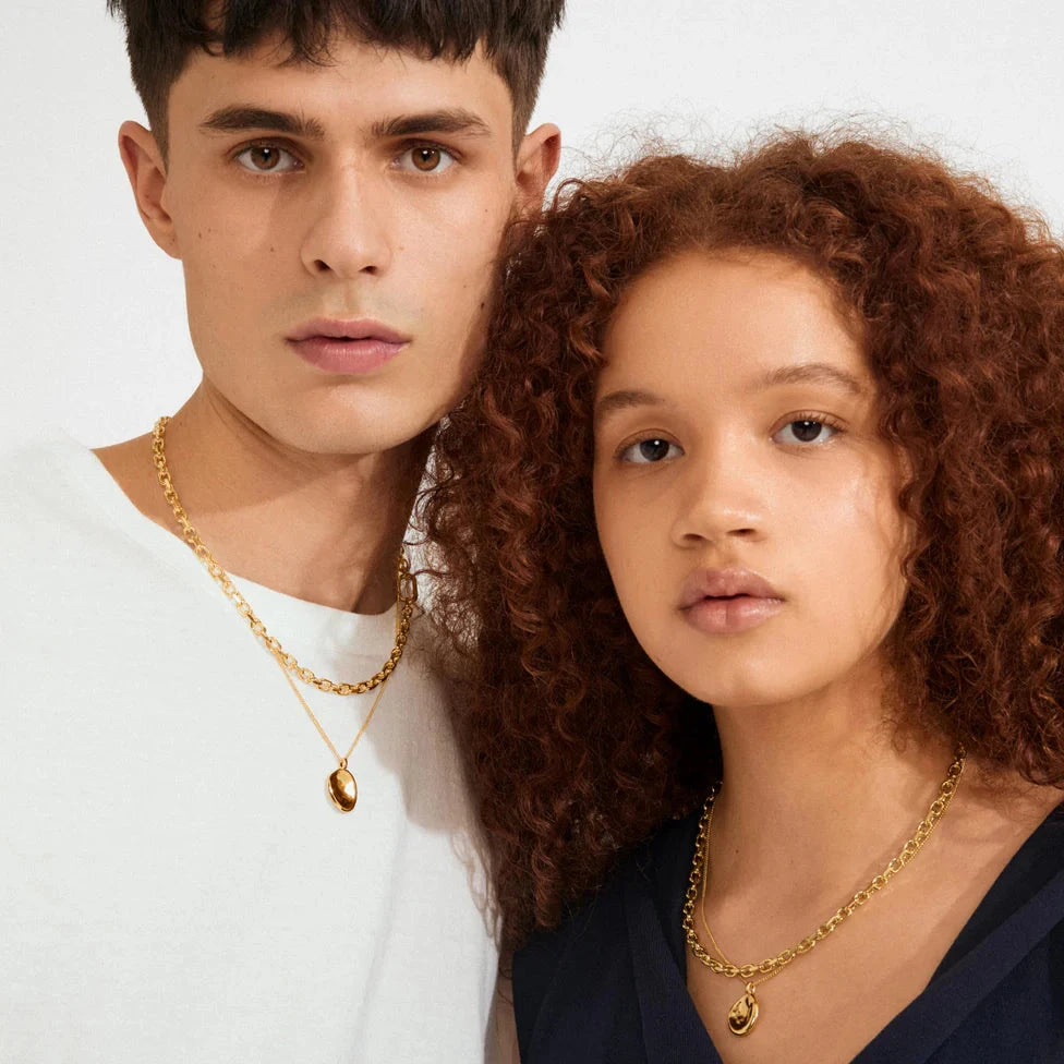 gold pendant necklace, statement gold jewelry