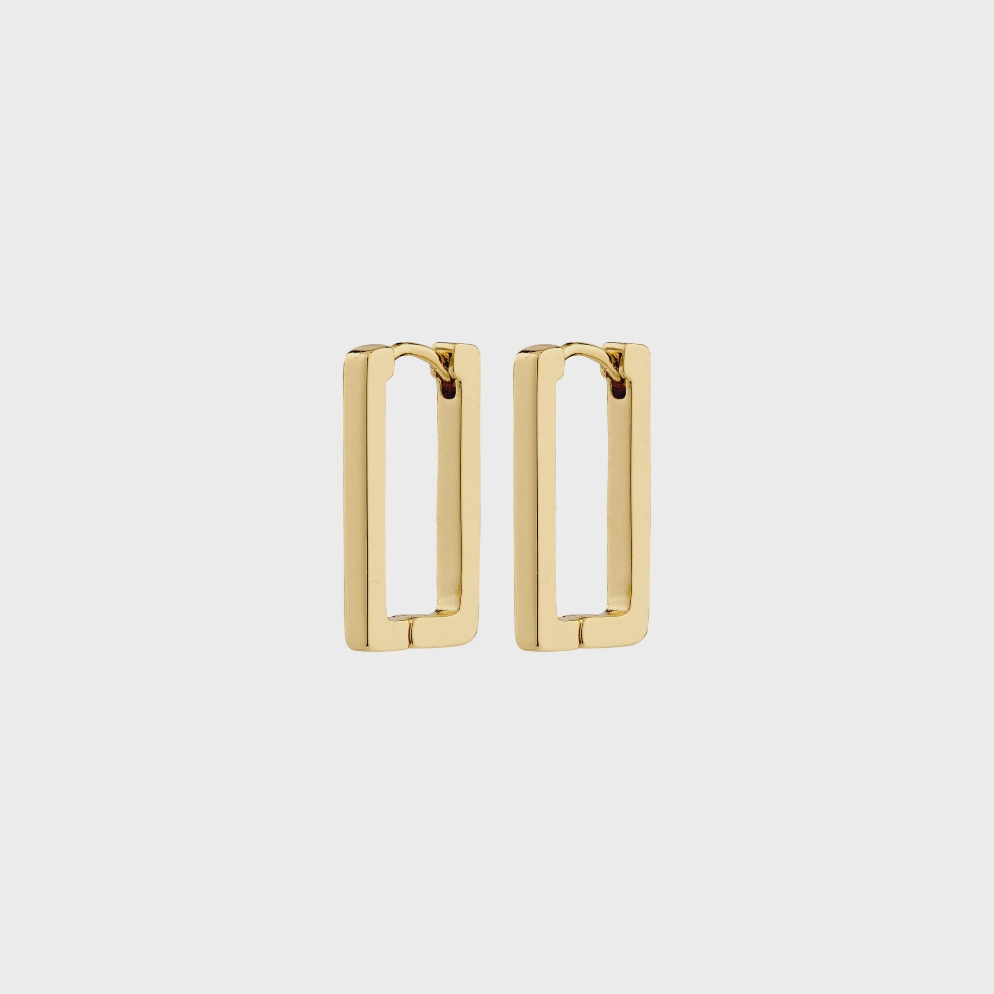 gold rectangle earrings, geometric gold earrings