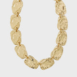 SHIFT GOLD NECKLACE, PILGRIM, gold statement necklace, textured gold chain necklace, hammered gold jewelry 