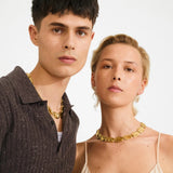 gold collar necklace, contemporary gold statement jewelry