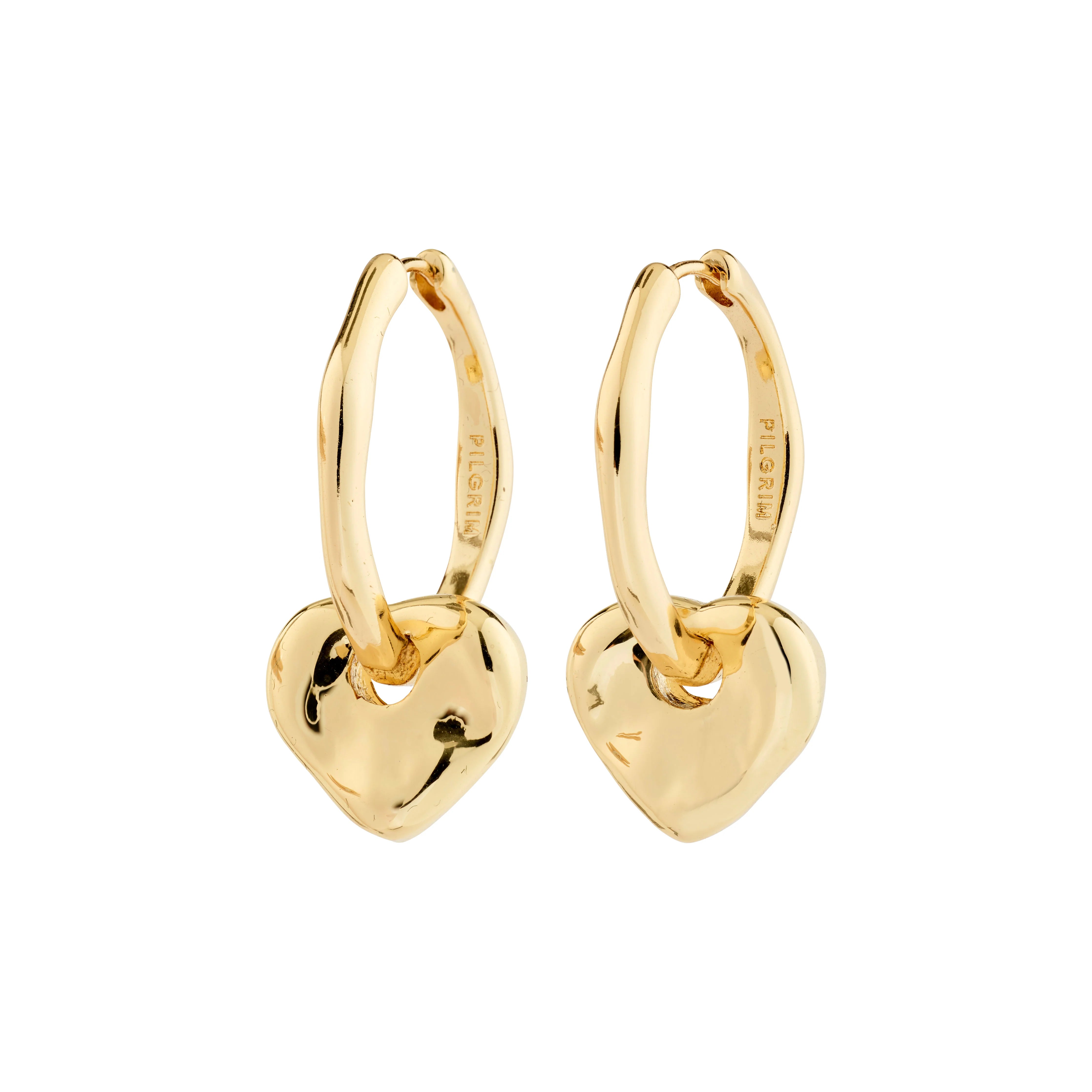 removable charm earrings, trendy gold hoops, minimalist statement earrings, stylish womens earrings, fashion hoop earrings, everyday statement jewelry, heart jewelry for women, gold hoop earrings with charms