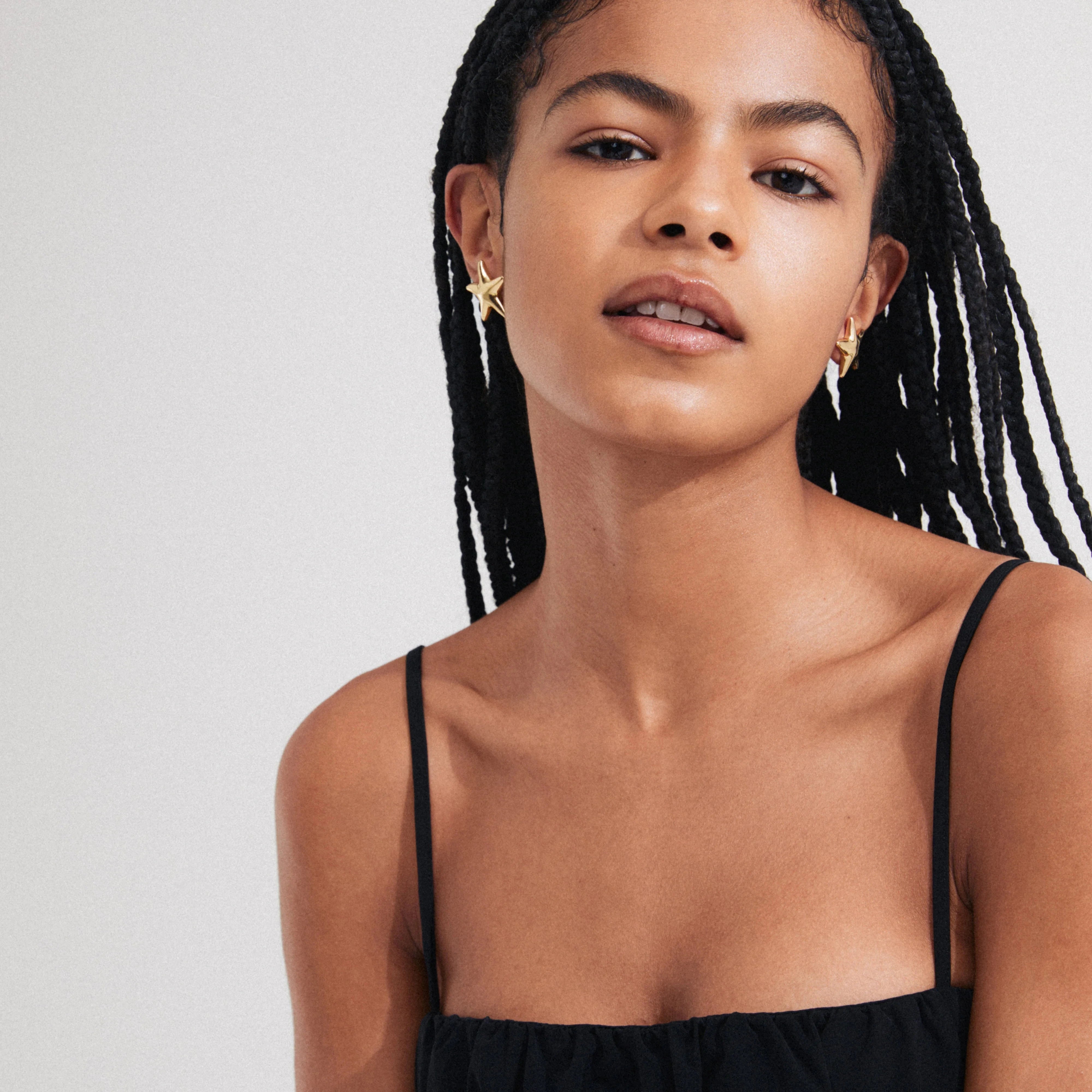 gold plated studs, star shaped jewelry