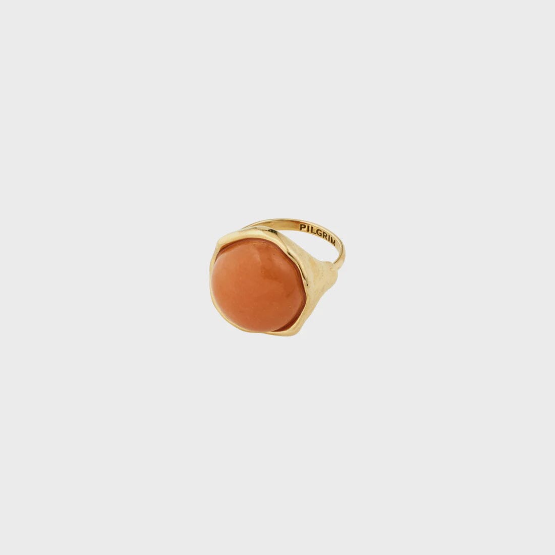 RED AGATE STONE GOLD RING, PILGRIM, red agate ring, gold gemstone ring, bold statement ring, natural agate jewelry 
