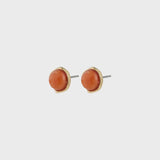 RED AGATE STUDS, PILGRIM, red agate earrings, gemstone stud earrings, gold red stone studs, minimalist gemstone jewelry 