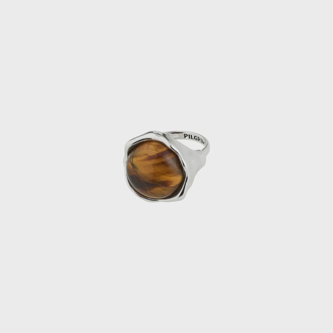 TIGER EYE SILVER RING, PILGRIM, tiger eye ring, silver gemstone ring, natural stone jewelry 