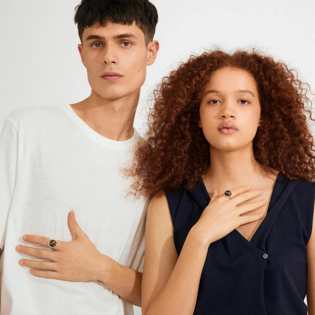 tiger eye silver jewelry, minimalist gemstone ring