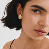 gold plated crystal stud earrings, crystal stud earrings women, recycled gold plated earrings, pavé crystal stud earrings