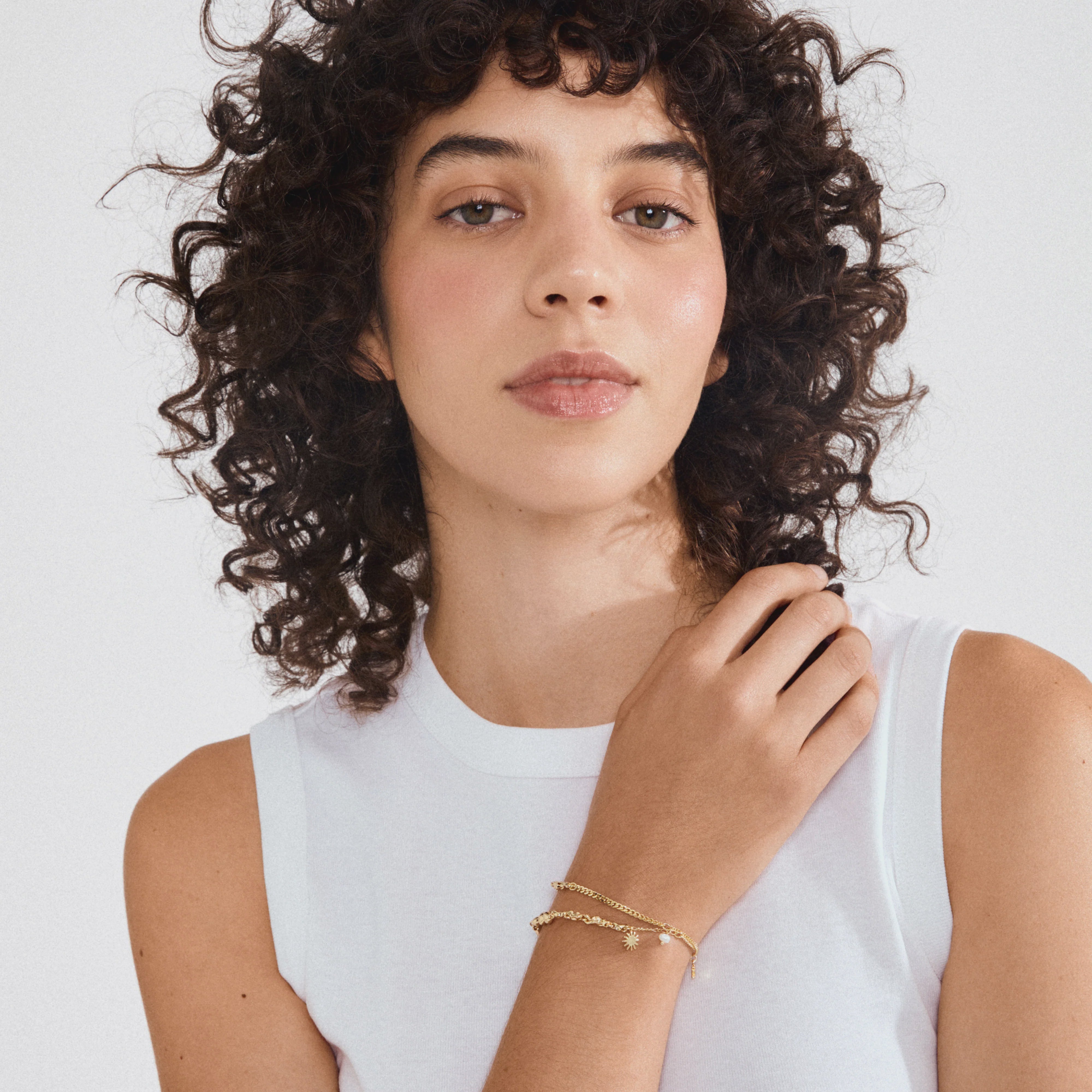 PILGRIM, gold plated charm necklace, convertible necklace bracelet, gold plated bracelet women, charm necklace women, coastal jewelry women, gold layered necklace, convertible jewelry women, beach inspired jewelry, gold charm bracelet, pearl accent necklace, vacation jewelry women