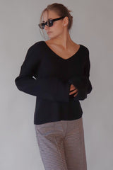 RIBBED VNECK SWEATER Sweater Dex 