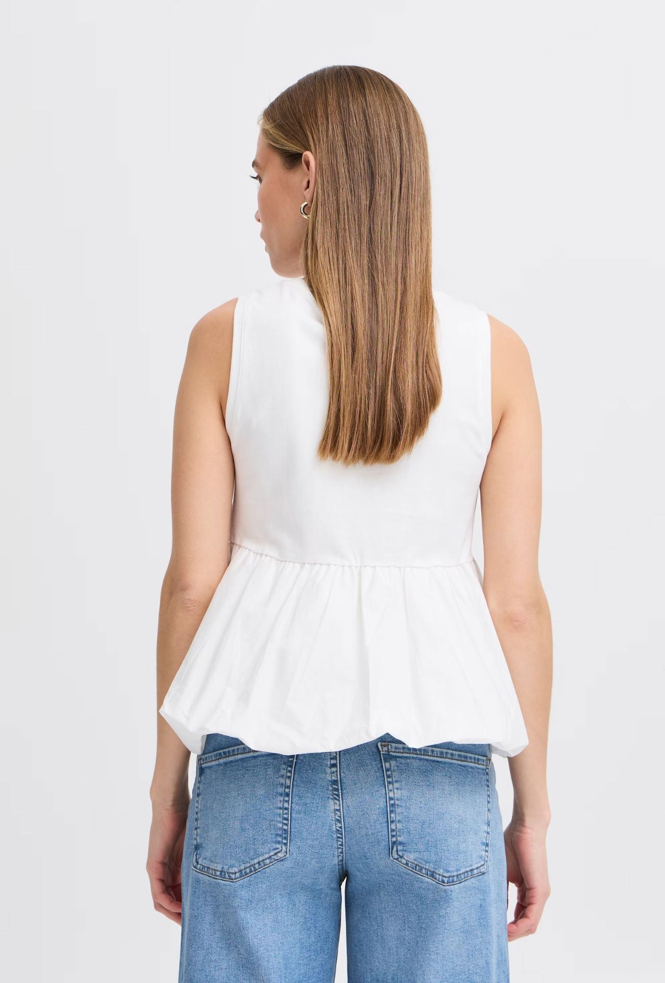 BUBBLE HEM PEPLUM TANK