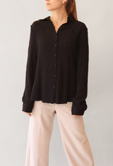 BLACK CREPE BLOUSE Top RD STYLE 