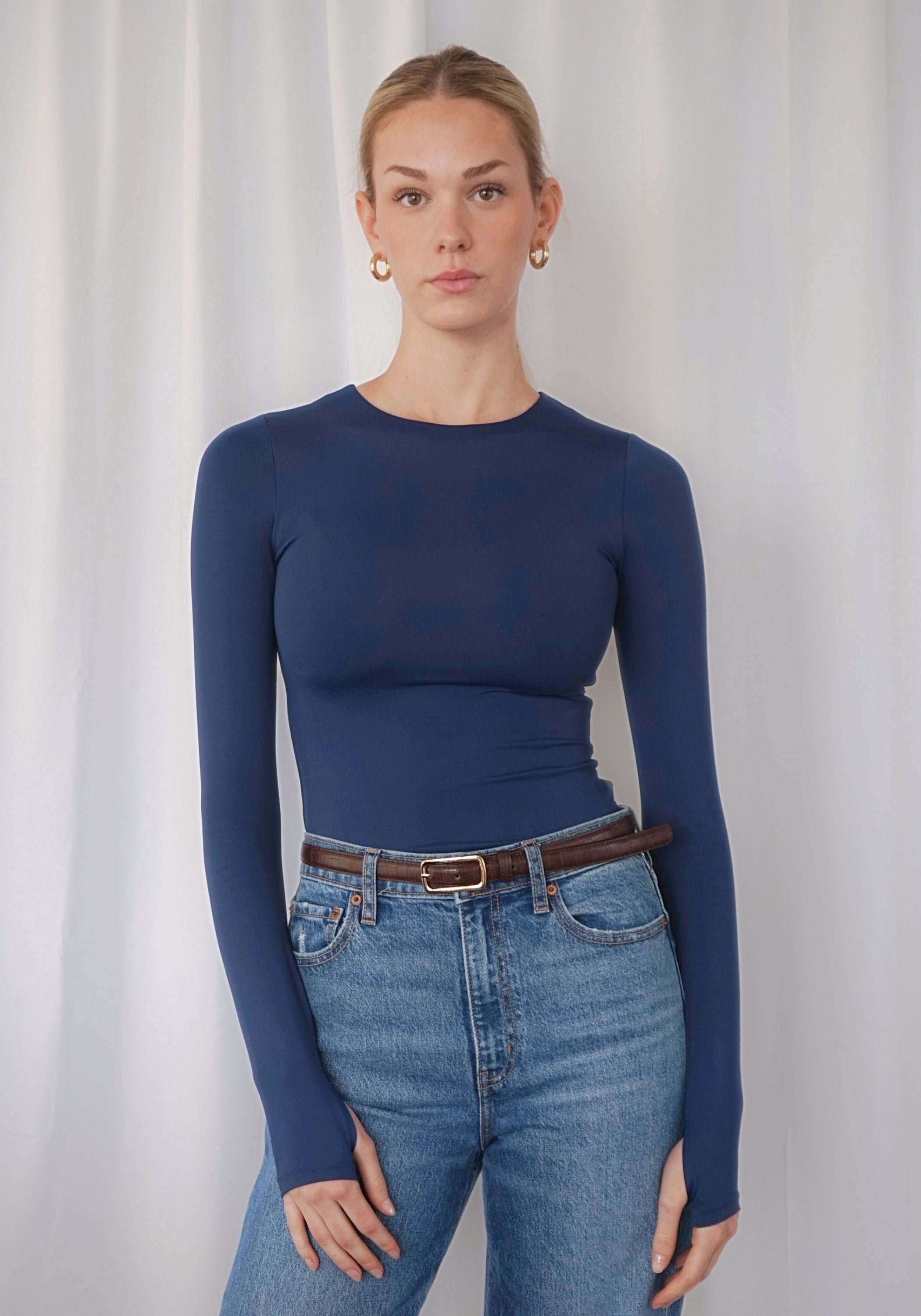 SCULPT LONG SLEEVE (NAVY)