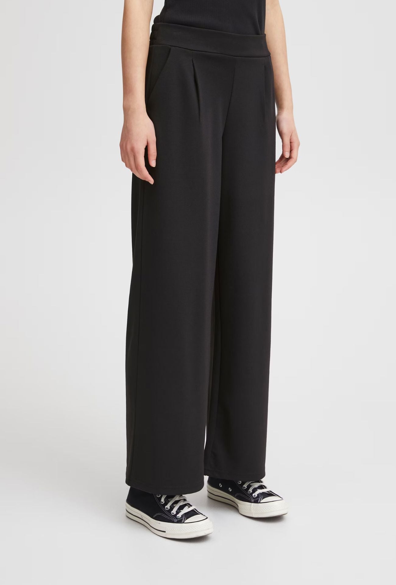 KATE STRAIGHT LEG TROUSER (BLACK) PANT ICHI 