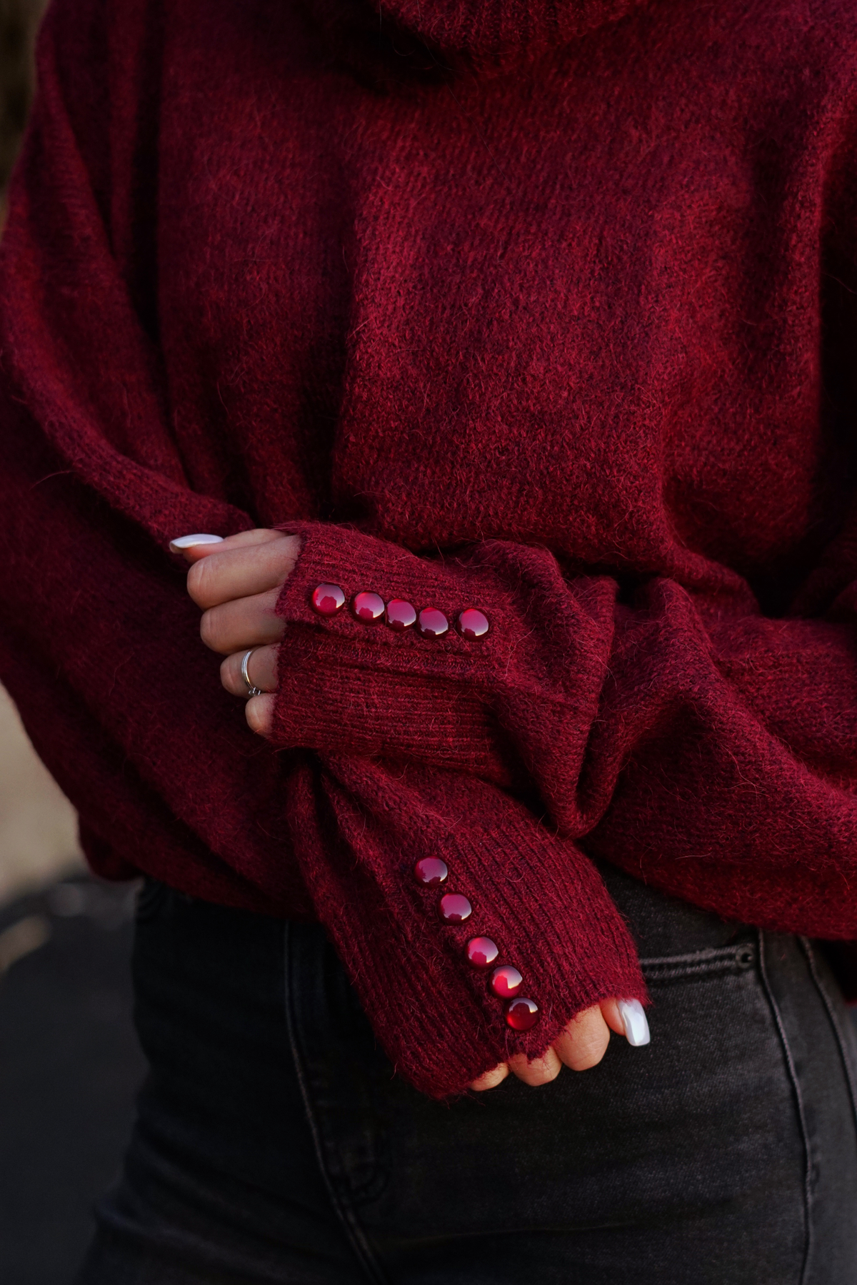 Sutton Cowl Neck Sweater- Burgundy