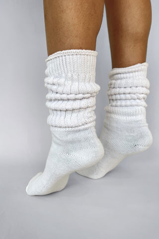 WHITE THICK SCRUNCH SOCK Accessories CAMILLE 