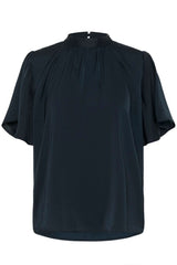 black flutter sleeve blouse, flutter sleeve top women