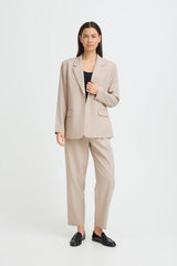dove blazer women, light grey blazer women, agency blazer dove, neutral tailored blazer