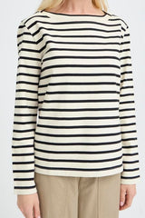 minimalist stripe top women, long sleeve stripe tee,