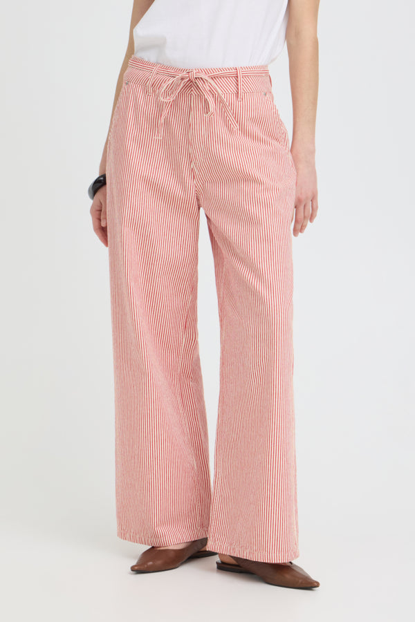 BYOUNG, striped tie waist pants, women’s striped pants, wide leg stripe pants, relaxed summer pants, coastal style pants women