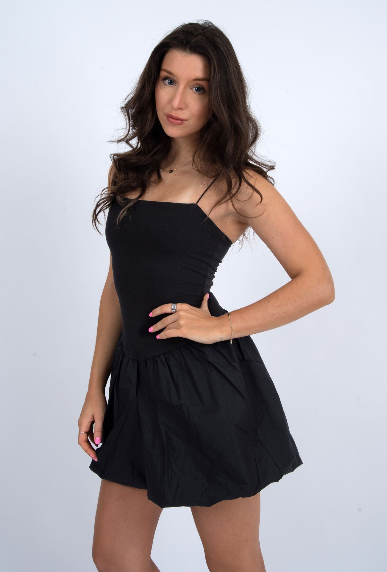 BUNGEE STRAP BALLOON MINI DRESS Dress RD STYLE 