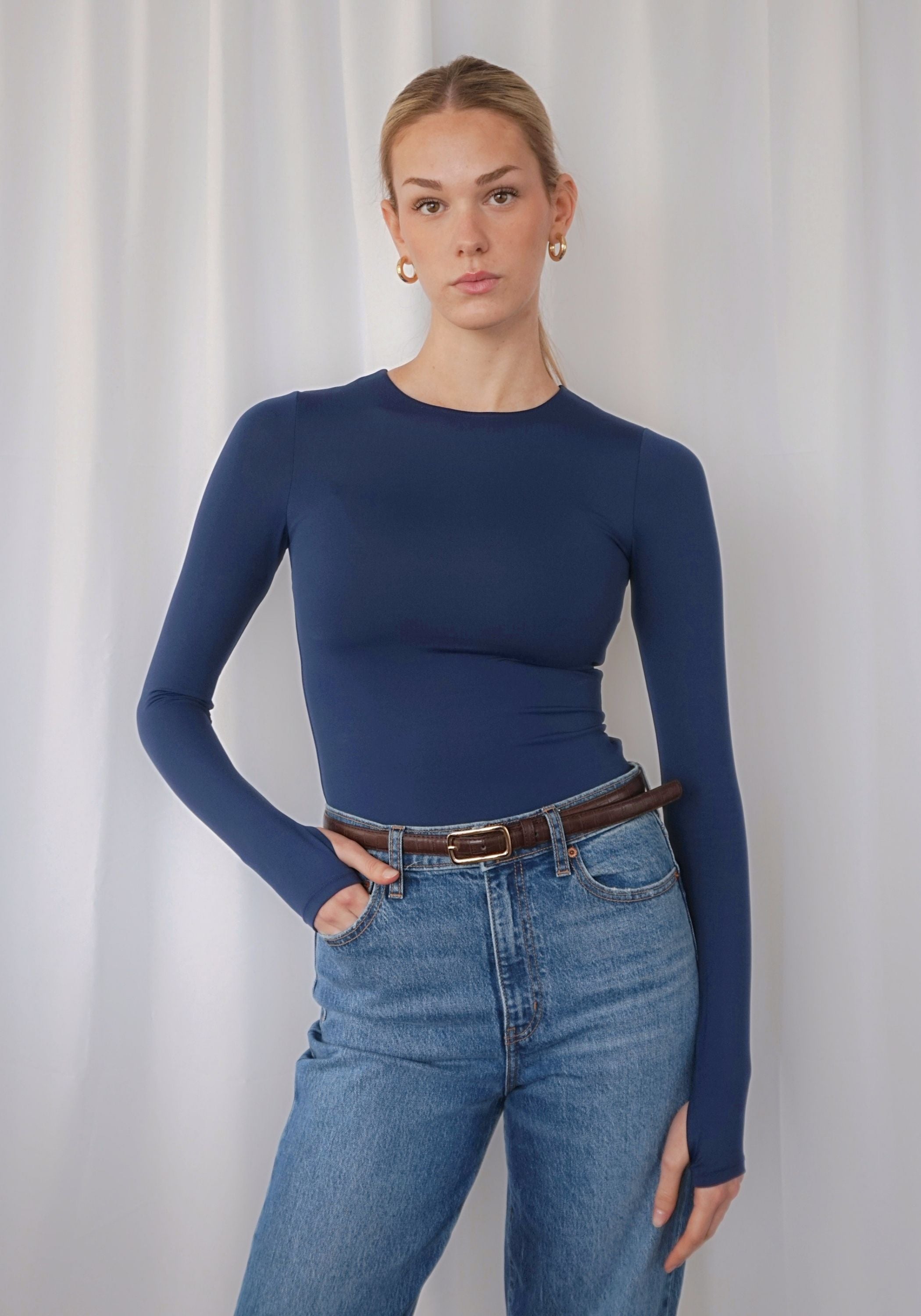 SCULPT LONG SLEEVE (NAVY)